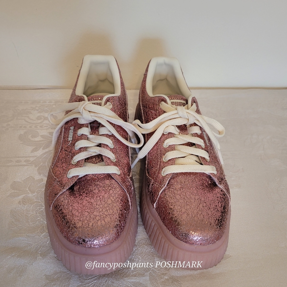 PUMA like new! Dinara Shine platform glitter sparkle sneakers trainers shoe lux - Picture 7 of 17